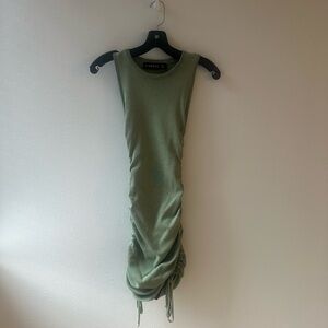 Green Ruched Body Con Dress